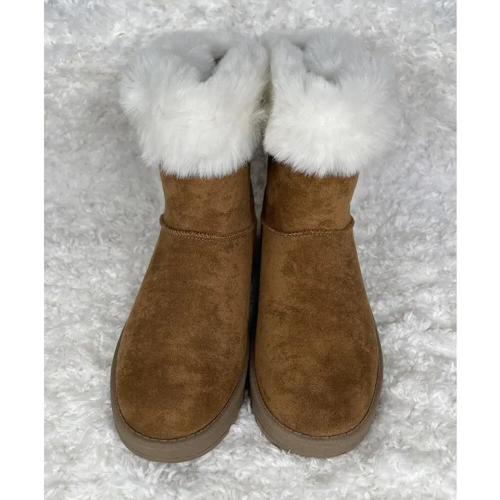 Sonoma Brown Faux Fur Boots Chestnut Alainaa Snow Winter Girls 4 Goods For Life